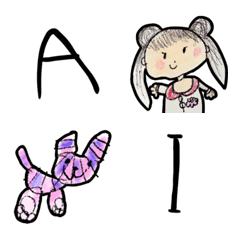 [LINE絵文字] 4歳児の書いた英字の画像