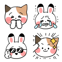 [LINE絵文字] ゆるかわ♡ねことうさぎの絵文字の画像