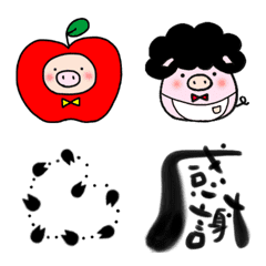 ゆるり筆文字 ぶたさん絵文字の絵文字メイン画像