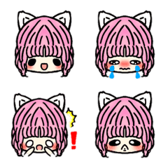 [LINE絵文字] Cat ear girlの画像