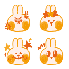 [LINE絵文字] オレンジ色のウサギの画像
