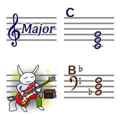 [LINE絵文字] まじ☆楽譜作成10 (和音1)Majorコードの画像