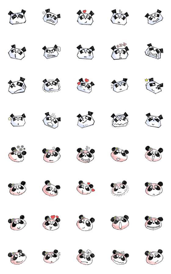 [LINE絵文字]Mr. Panda x Ms. Pandaの画像一覧