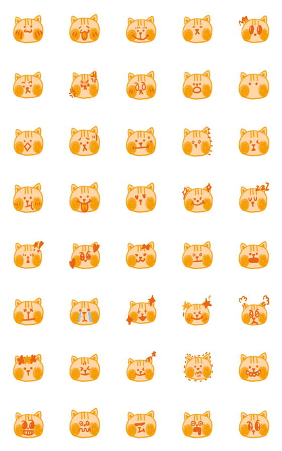 [LINE絵文字]オレンジ色の子猫の画像一覧