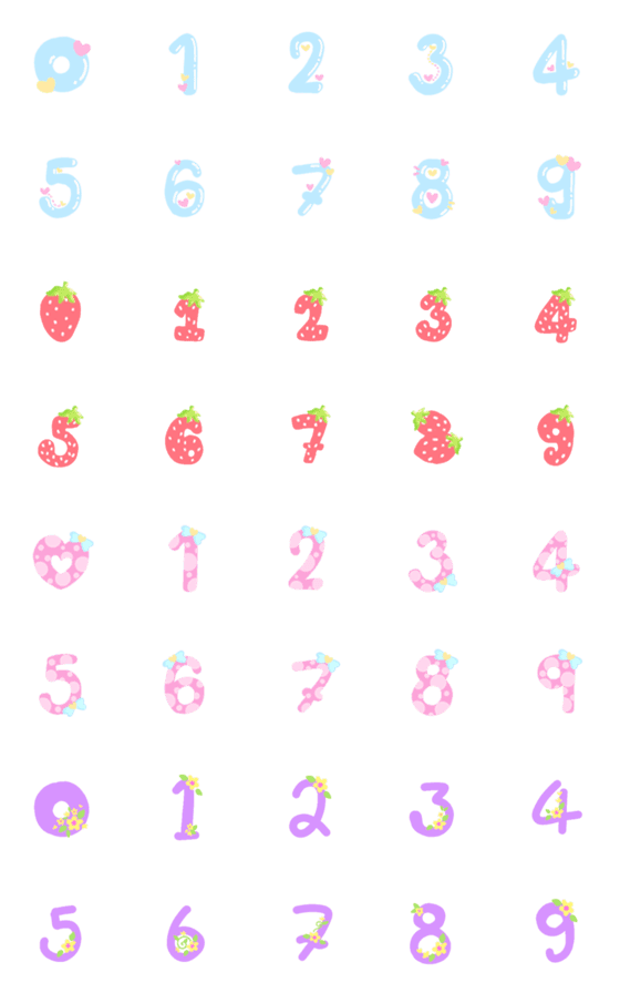 [LINE絵文字]Cutie emoji : number pastelの画像一覧