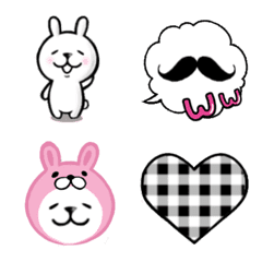 [LINE絵文字] ピンクとブラックなうさぎ絵文字の画像