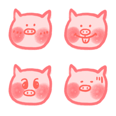 [LINE絵文字] 粉ピンク豚の画像