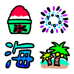 [LINE絵文字] 落書きしちゃった 夏の画像