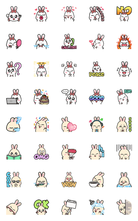 [LINE絵文字]Mochi ＆ Chimo Emojiの画像一覧