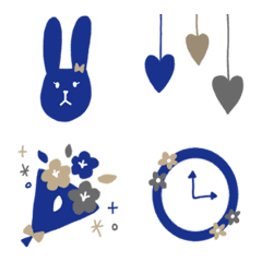 [LINE絵文字] おしゃれな絵文字(青)の画像