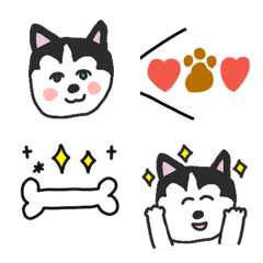 [LINE絵文字] 可愛いハスキー犬の絵文字だよ♡の画像