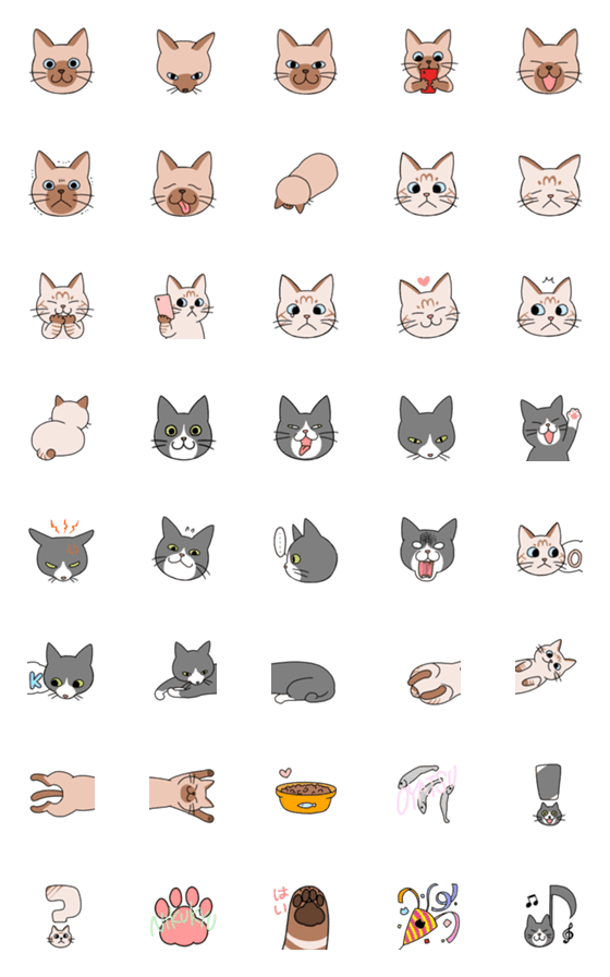 [LINE絵文字]T-CATS 絵文字の画像一覧