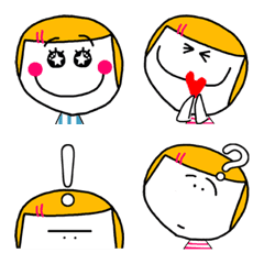 [LINE絵文字] カラフルPOPガール＊えもじの画像