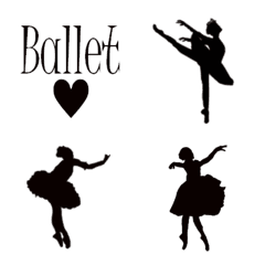 [LINE絵文字] Ballet silhouetteの画像