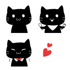 [LINE絵文字] かわいい黒ねこさん絵文字の画像