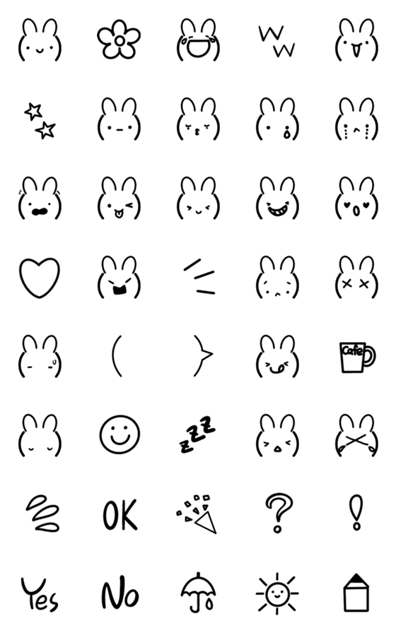 50 顔 文字 うさぎ すべての動物画像