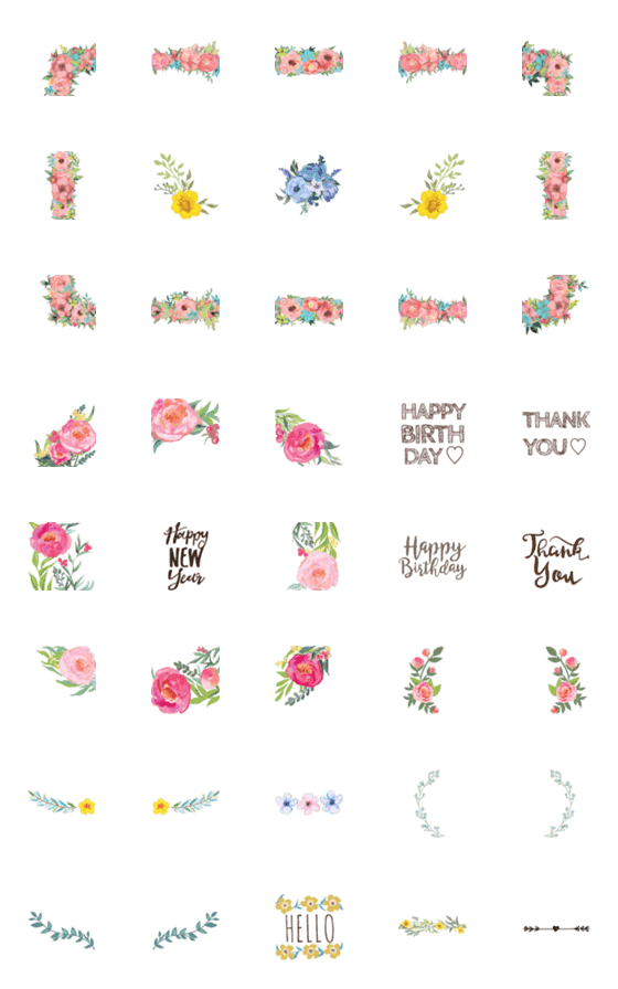 [LINE絵文字]お花のリースを作ろう❤️の画像一覧