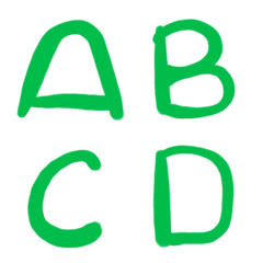 [LINE絵文字] 緑色の英語のアルファベットabcの画像