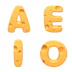 [LINE絵文字] English alphabet cheese patternの画像