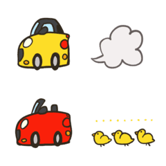 [LINE絵文字] プリンみたいな車の絵文字の画像