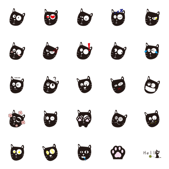 [LINE絵文字]Cat expression stickerの画像一覧