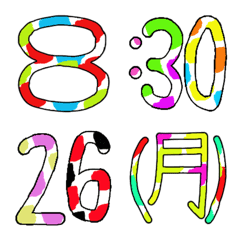 [LINE絵文字] カラフルな便利日付＆時間の画像