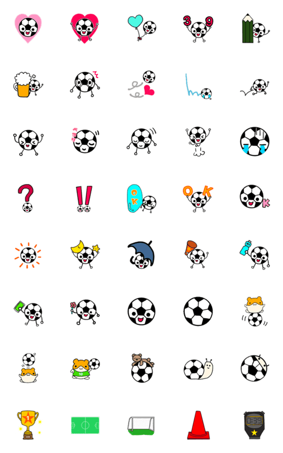 [LINE絵文字]サッカーボールくんの絵文字の画像一覧