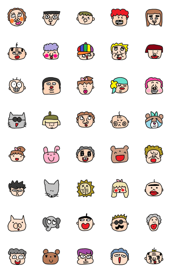 [LINE絵文字]many Ugly face emojiの画像一覧