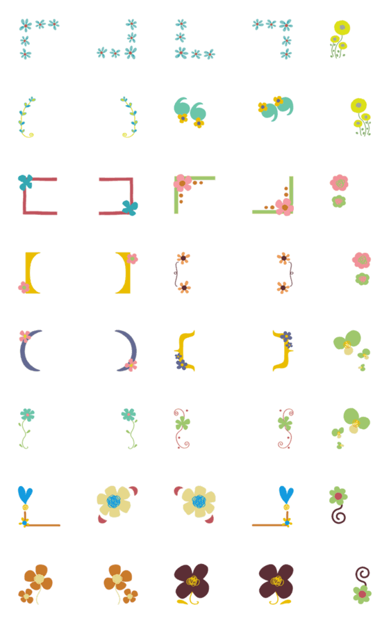 [LINE絵文字]お花カッコ 絵文字の画像一覧