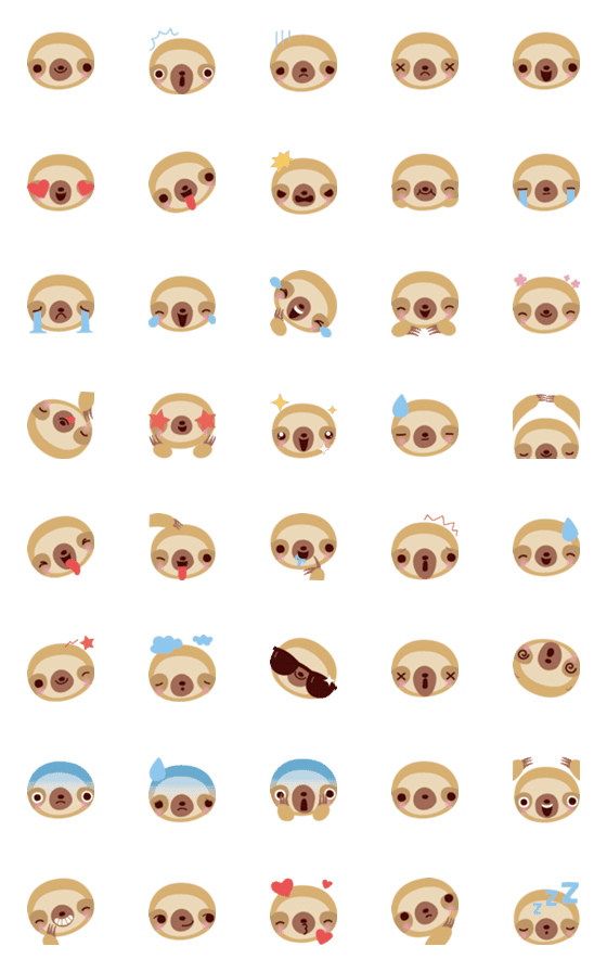 [LINE絵文字]Sloth Love Emojiの画像一覧