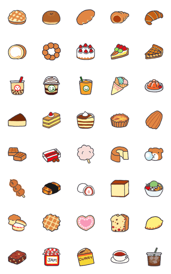 [LINE絵文字]お菓子な絵文字 パート2の画像一覧