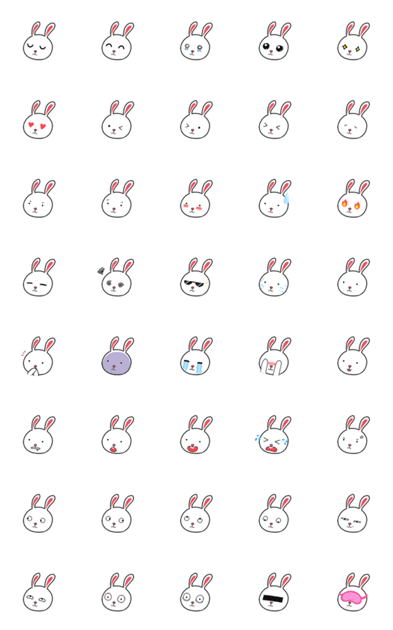 [LINE絵文字]Point Eye Rabbitの画像一覧