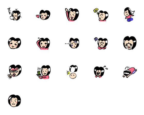 [LINE絵文字]ワンレン女子の画像一覧
