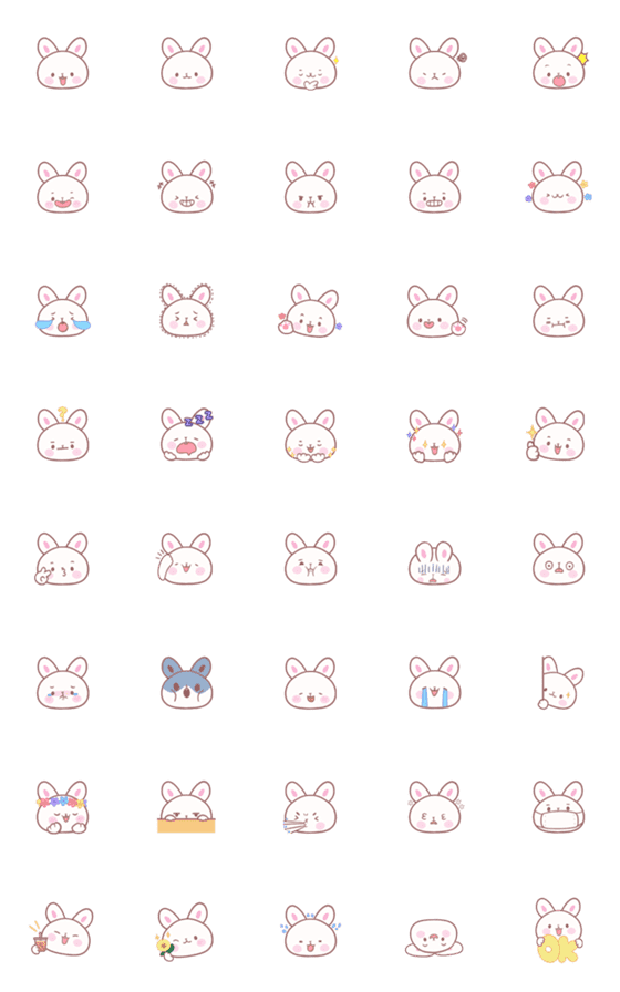 [LINE絵文字]Mochi Cute Emojiの画像一覧