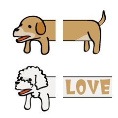 [LINE絵文字] つながる犬の絵文字、英語のメッセージもの画像