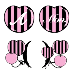 [LINE絵文字] My DECO Emoji Heart＆Stripe IIの画像