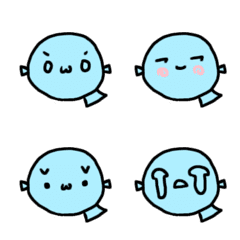 Blue fish faceの絵文字メイン画像