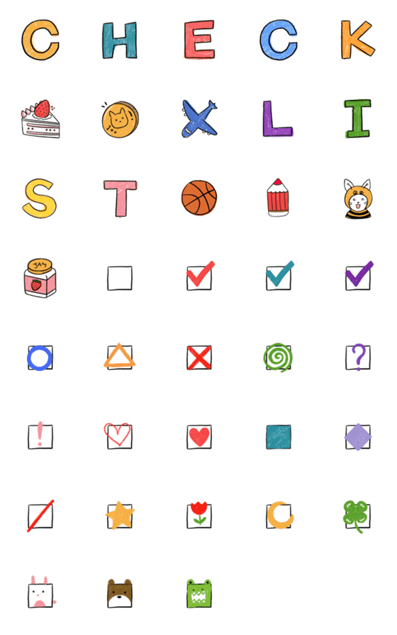 [LINE絵文字]Check boxの画像一覧
