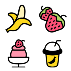 [LINE絵文字] Emoji : Strawberry ＆ Bananaの画像