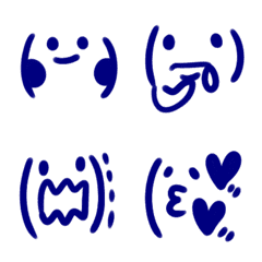[LINE絵文字] オシャレ可愛いシンプル線画5 顔文字の画像