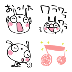 [LINE絵文字] ふんわかウサギ ラクガキ絵文字の画像