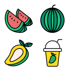 [LINE絵文字] Emoji : Watermelon ＆ Mangoの画像