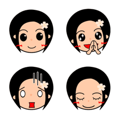 [LINE絵文字] 弓道少女碧月さんの顔絵文字の画像