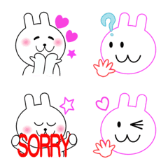 [LINE絵文字] naname rabbit faceの画像