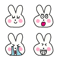 [LINE絵文字] many rabbit face emojiの画像