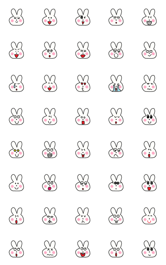 [LINE絵文字]many rabbit face emojiの画像一覧