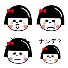 [LINE絵文字] シュールなおかっぱちゃんの画像