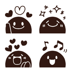 [LINE絵文字] チラッとブラックん♡絵文字の画像