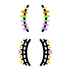 [LINE絵文字] Cutie emoji : black bracketの画像