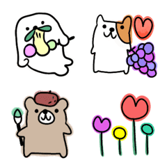 [LINE絵文字] 大人かわいいシンプル絵文字18 秋 動物の画像